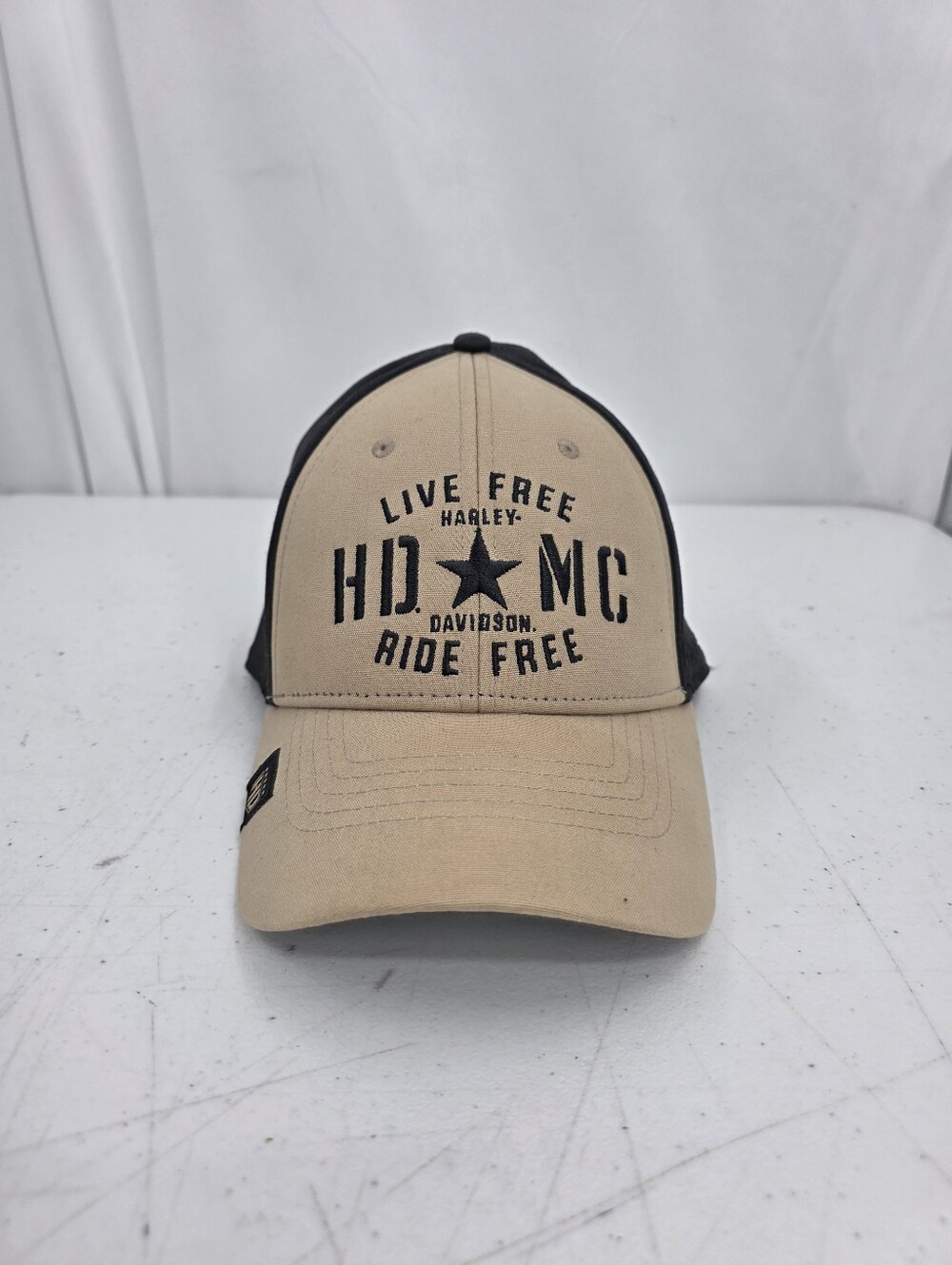 Harley Davidson Baseball Cap Live Free-Ride Free HD Orlando Florida Black Tan.
